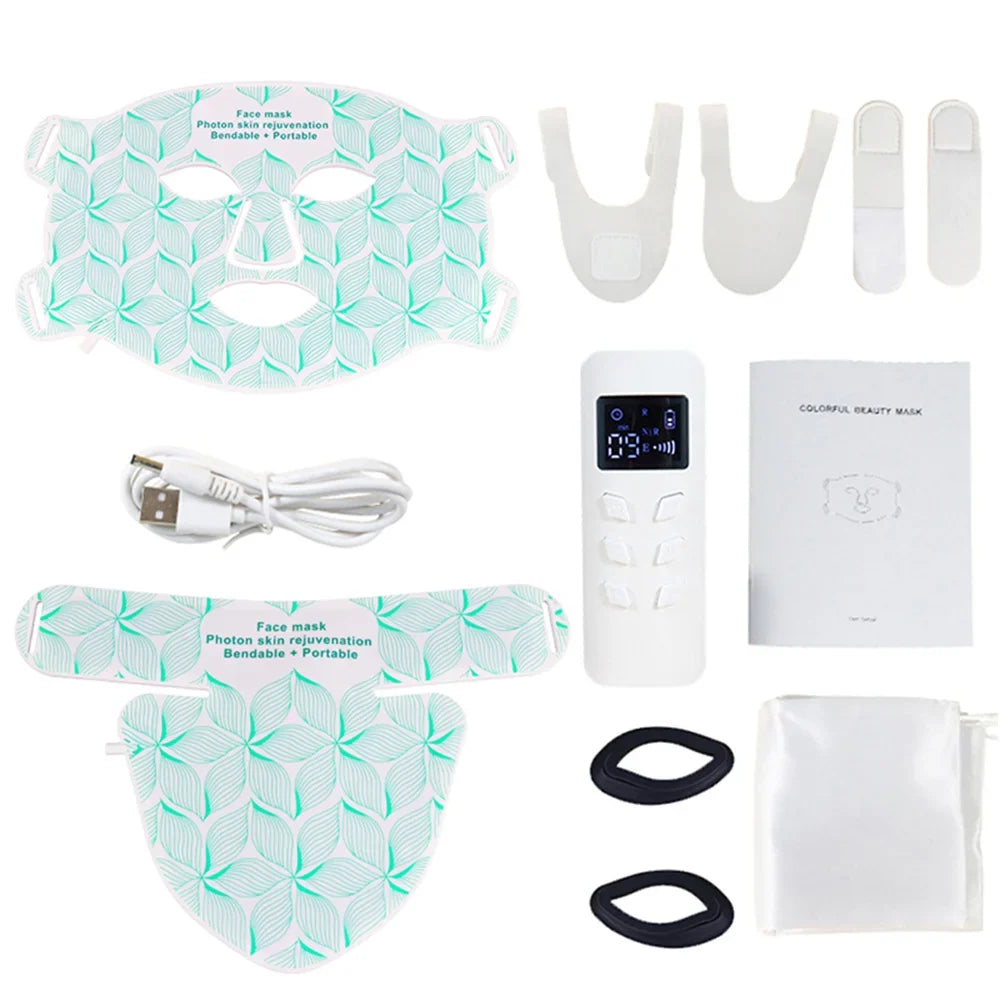8-Color LED Face and Neck Mask for At-Home Skincare