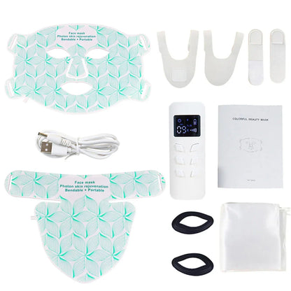 8-Color LED Face and Neck Mask for At-Home Skincare