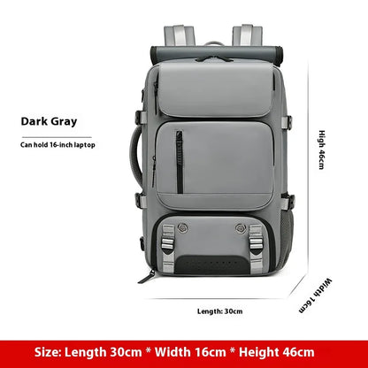 USB carry-on backpack in deep grey
