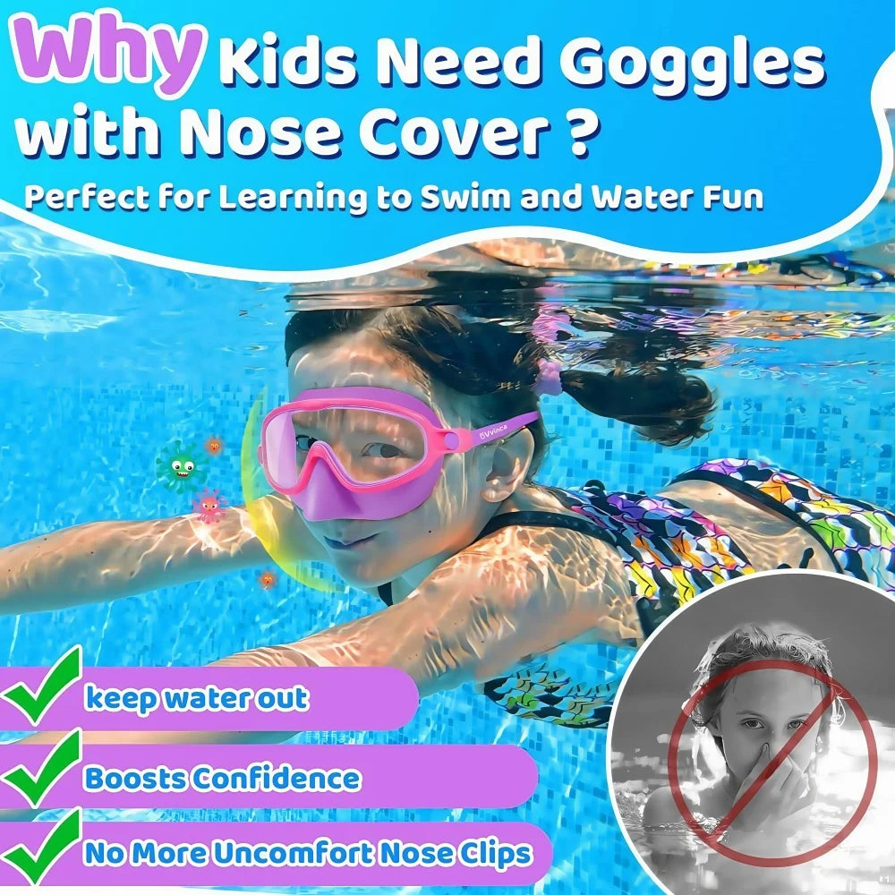 Kids Swimming Goggles with Nose