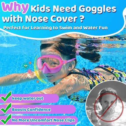 Kids Swimming Goggles with Nose