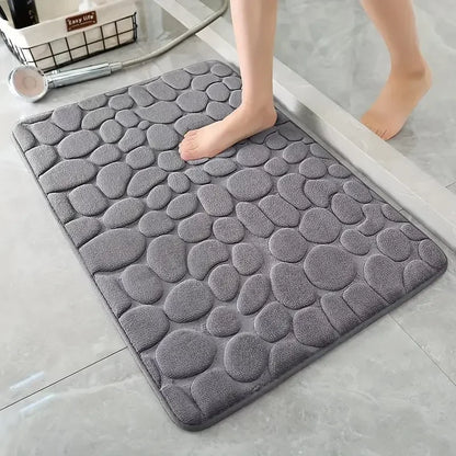 3D Non Slip Bathroom Mat Cobblestone