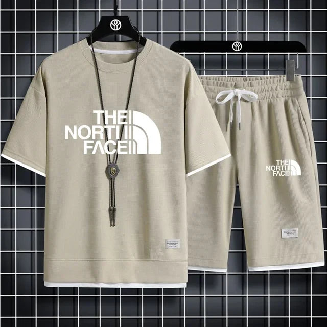 men's short-sleeved T 2-piece sports suit