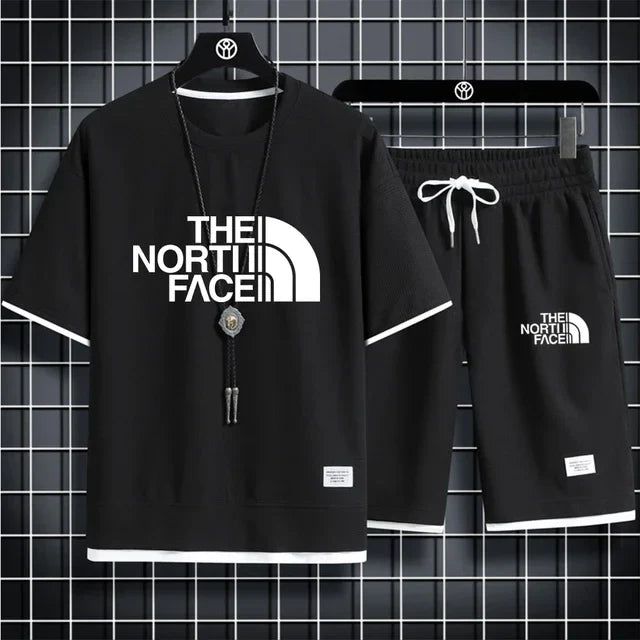 men's short-sleeved T 2-piece sports suit