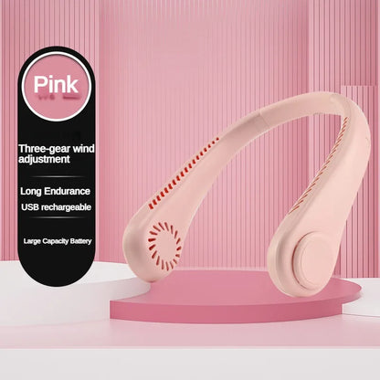 Bladeless neck fan in Pink