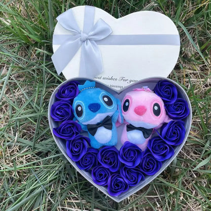 Anime Stitch Plush Doll Stuffed Animals Heart Gift Box