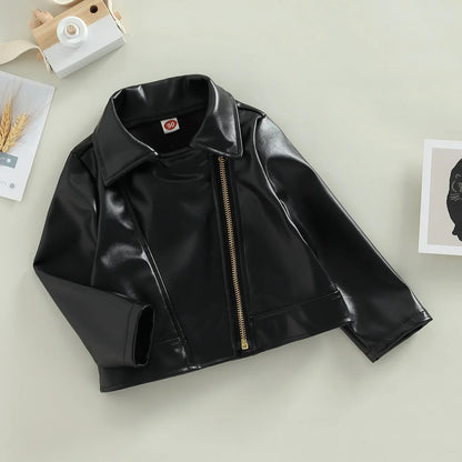 Baby Unisex PU Leather Jacket