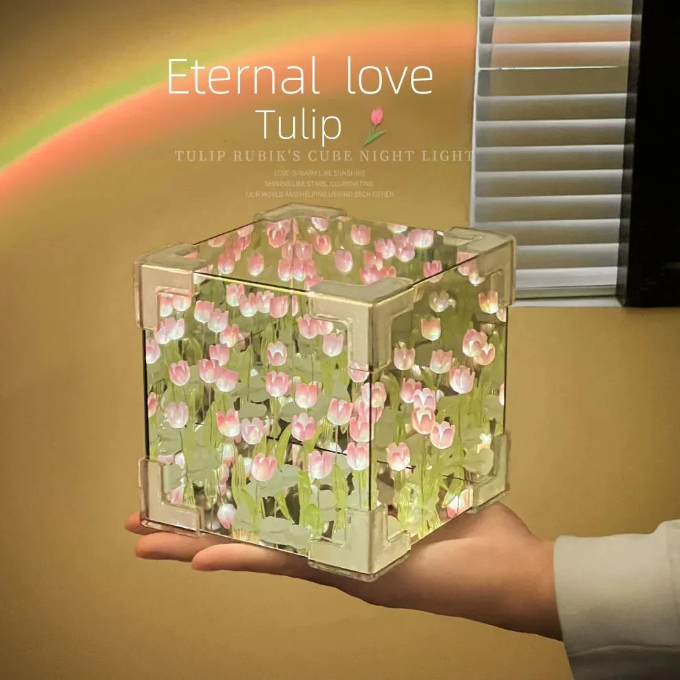 DIY Tulip Flower Cube Night Light
