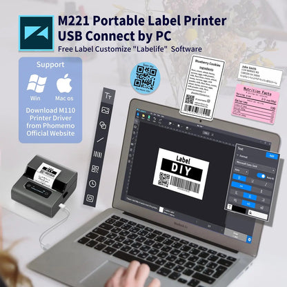 Portable Barcode Label Printer