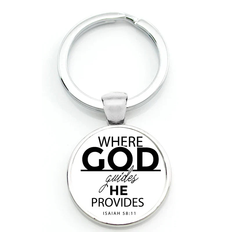 Keychain With Printed Bible Quote