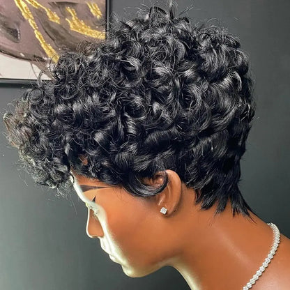 Short Pixie Wigs for Black Women Short Black Curly