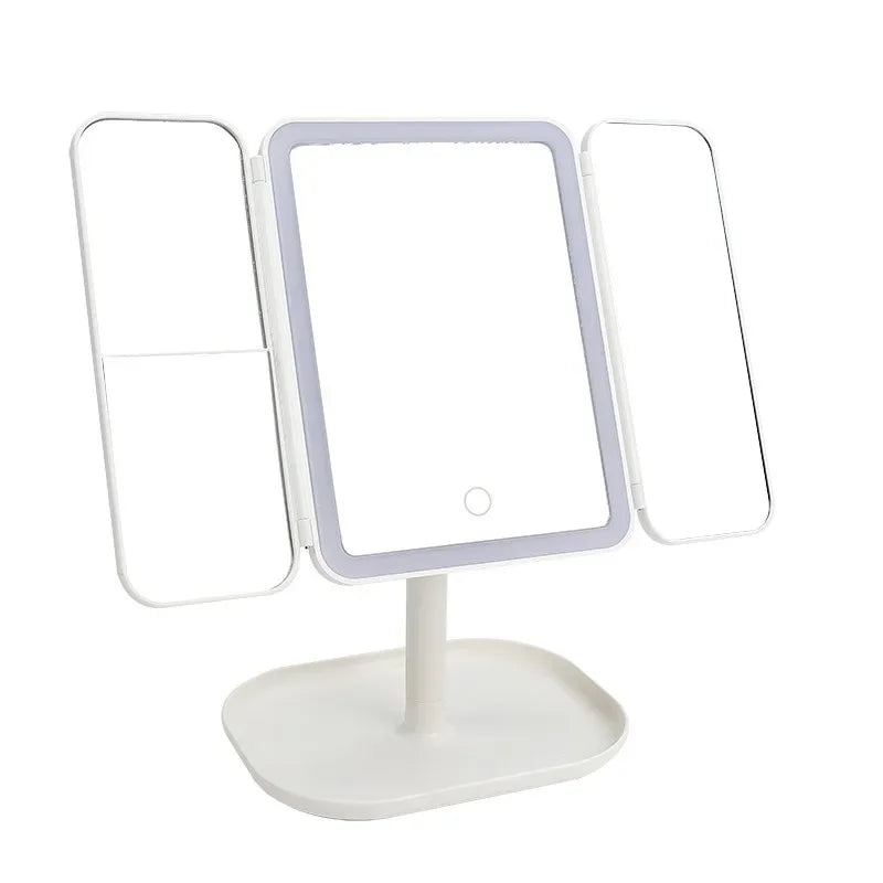 Trifold Makeup Mirror LED Lights