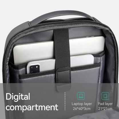 Slim men's laptop backpack, laptop and tablet compartment