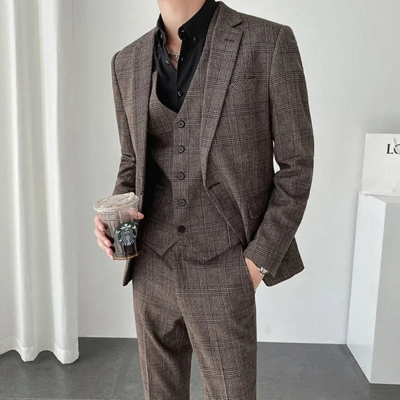 Men Dress Blazers 3 Piece Set