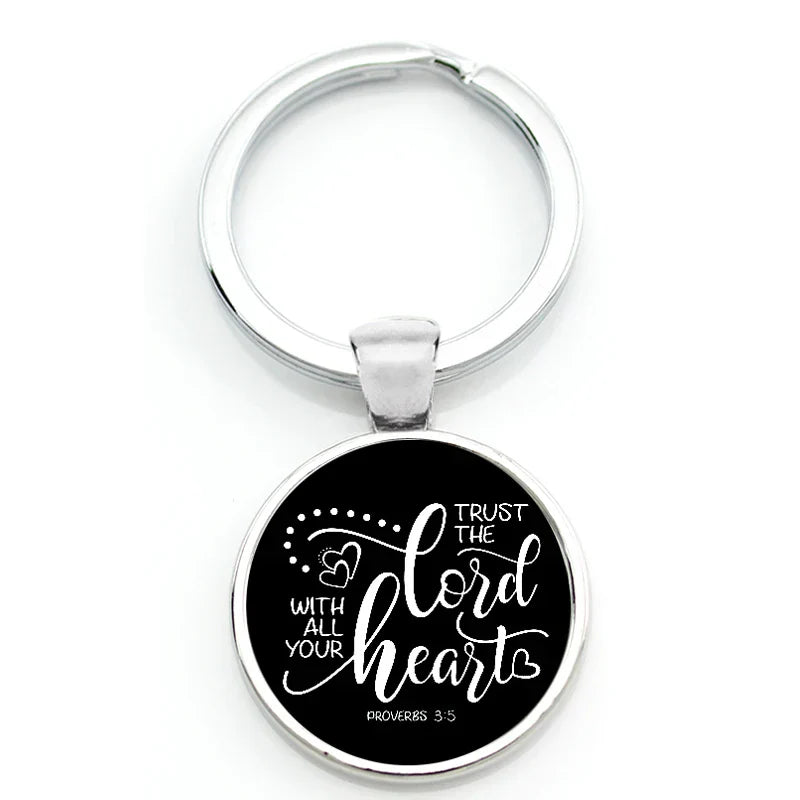 Keychain With Printed Bible Quote
