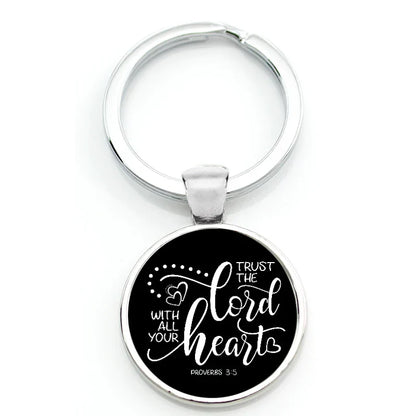 Keychain With Printed Bible Quote