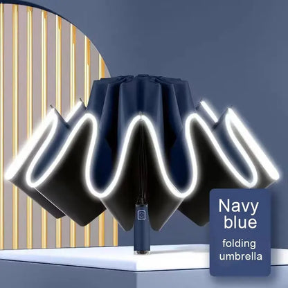 Inverted car umbrella in navy blue