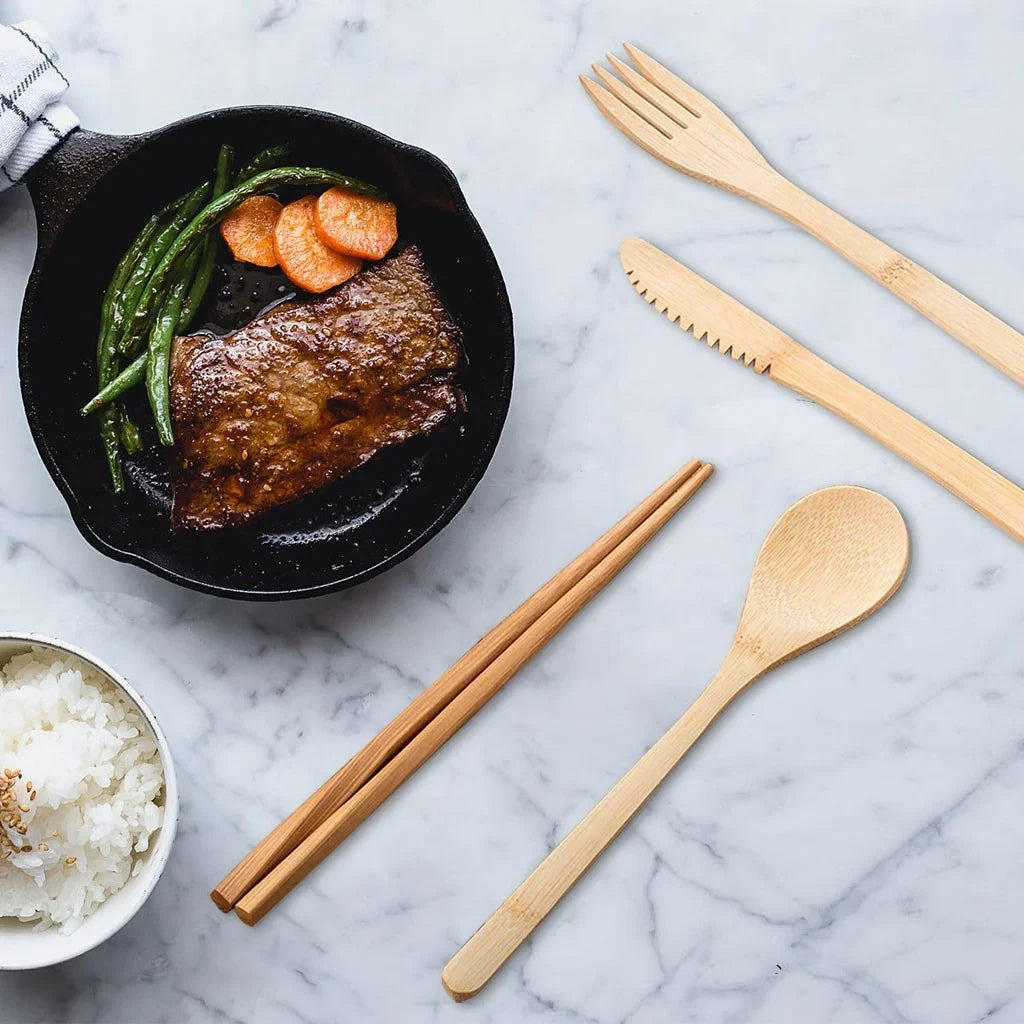 Bamboo cutlery kit, view 4