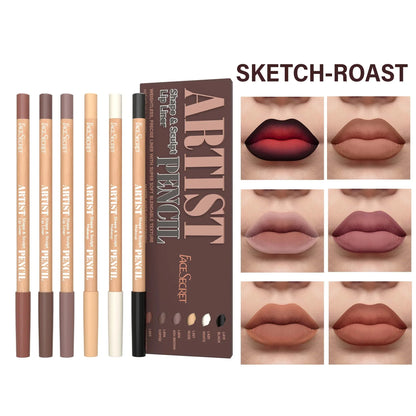 6pcs Velvet Matte Lip Liner Set