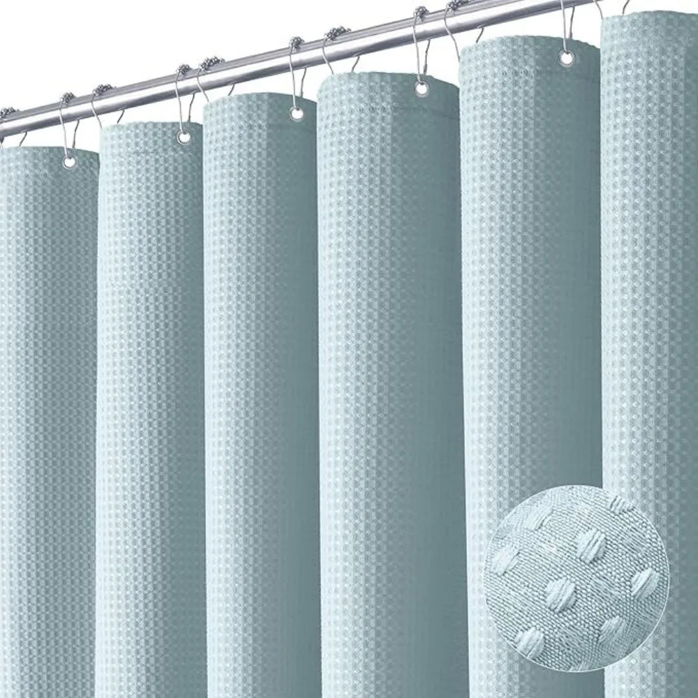 Waterproof Plain Waffle Shower Curtain