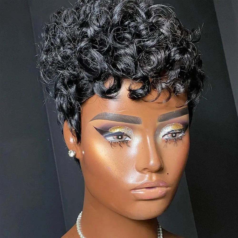 Short Pixie Wigs for Black Women Short Black Curly
