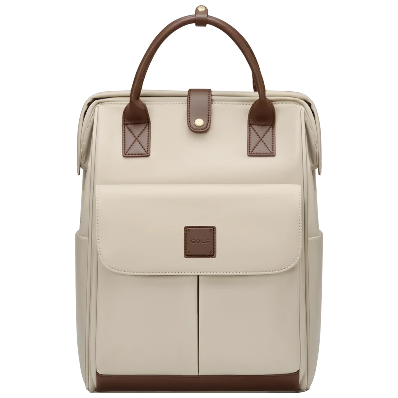 Women's 14-inch laptop backpack for commuting in khaki