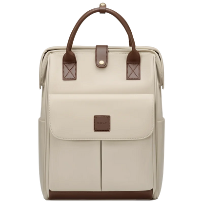 Women's 14-inch laptop backpack for commuting in khaki