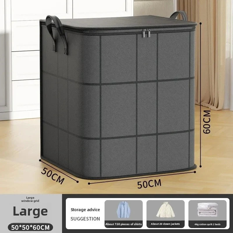 Black Woven Cotton Quilt Storage Bag