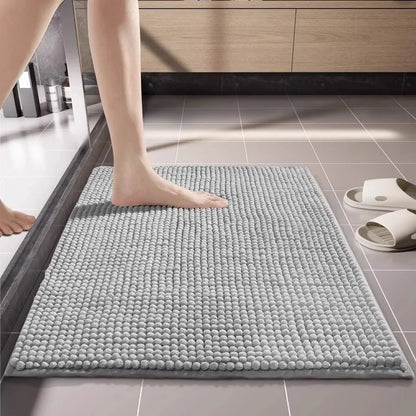 Chenille Bath Mat Water Absorbent Non Slip Rug