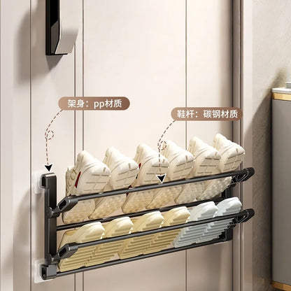 Wall Mounted Foldable Shoe Rack
