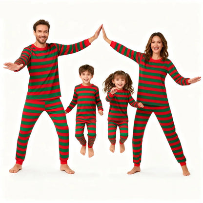 Stripes Christmas Family Pajamas Set