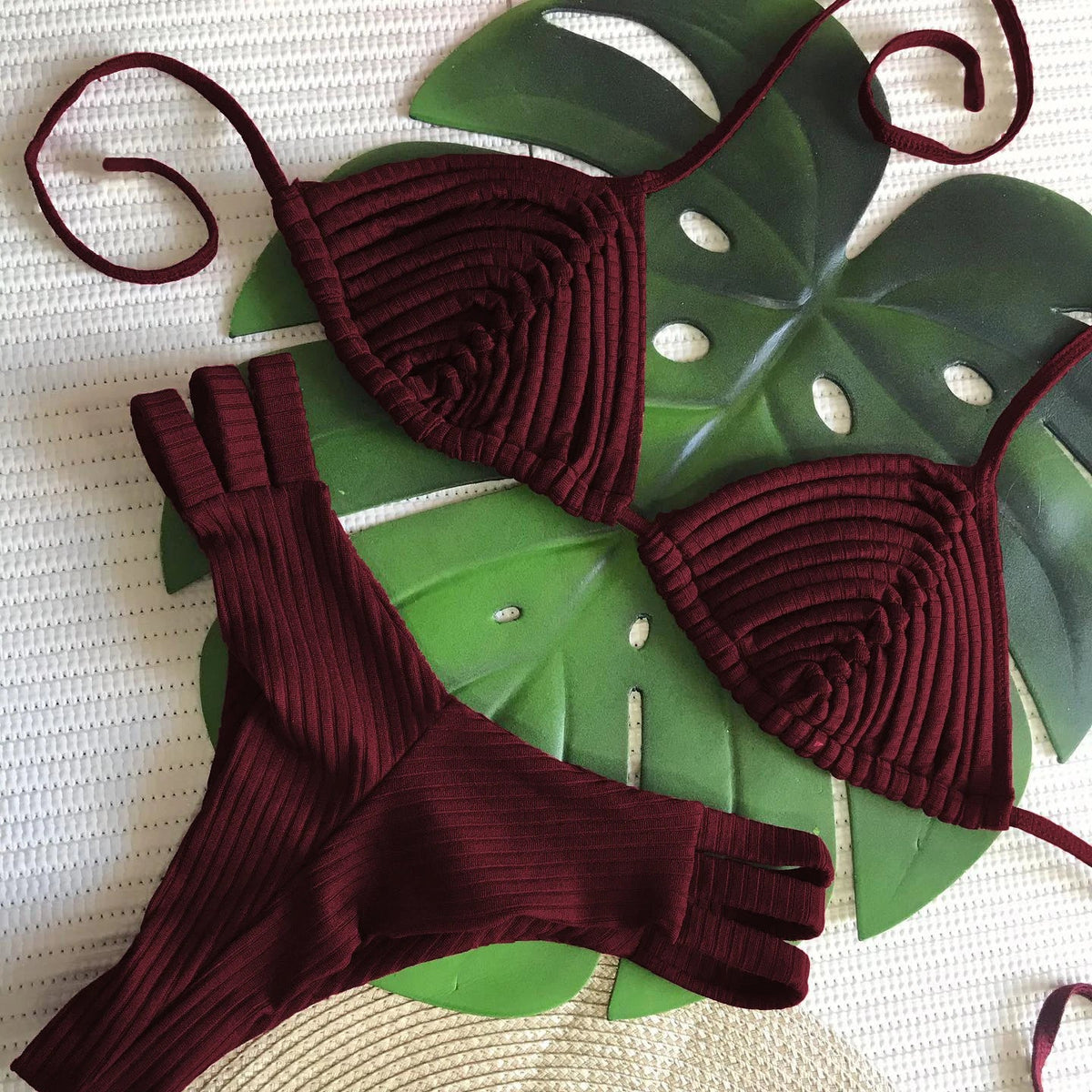 Ruched Triangle Brazilian Bikini in 13 Colors