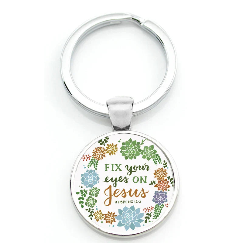 Keychain With Printed Bible Quote