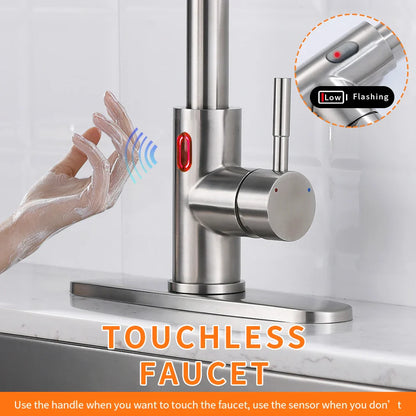 Touchless LED Light Kitchen Sink Faucet