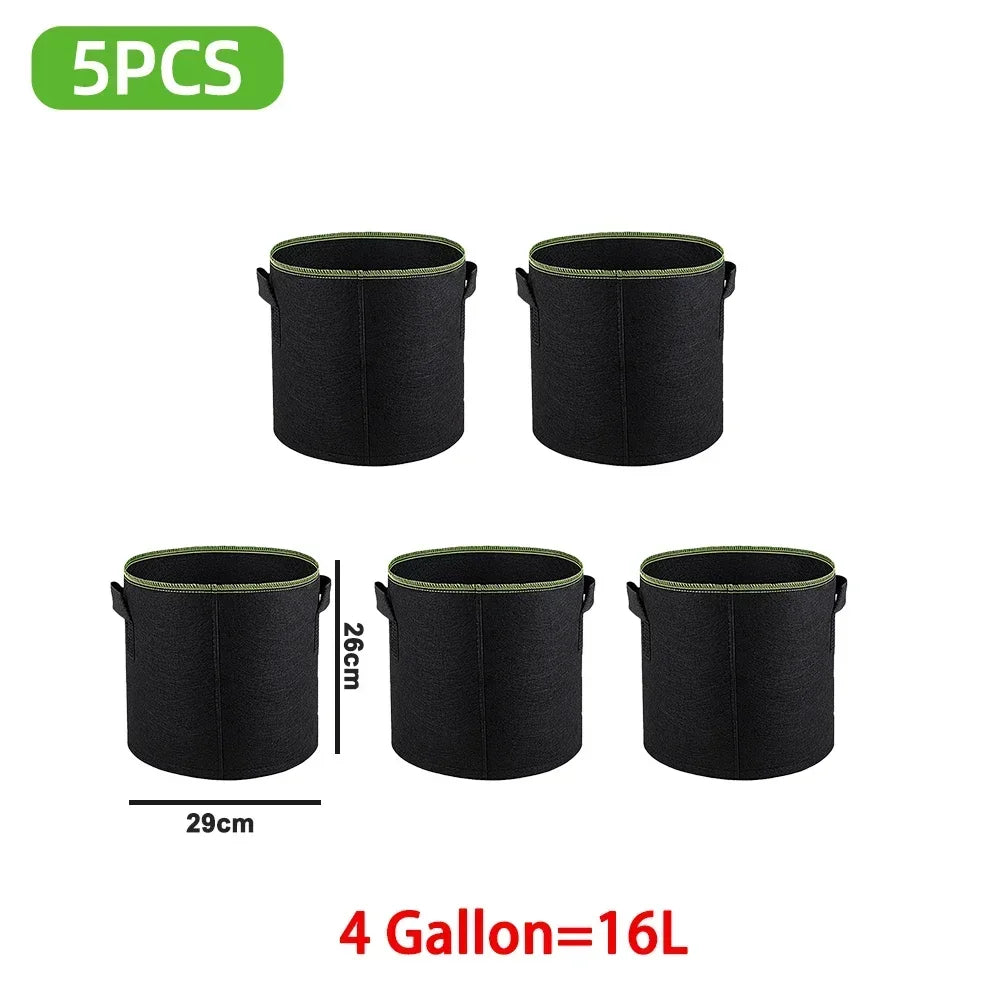 5Pcs Grow Bags Gardening Fabric