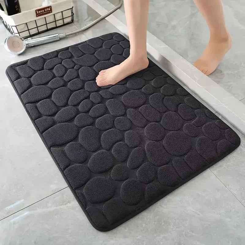 3D Non Slip Bathroom Mat Cobblestone