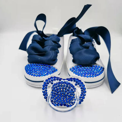 Diamond Baby Shoes Pacifier Set