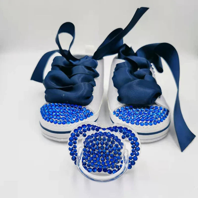 Diamond Baby Shoes Pacifier Set
