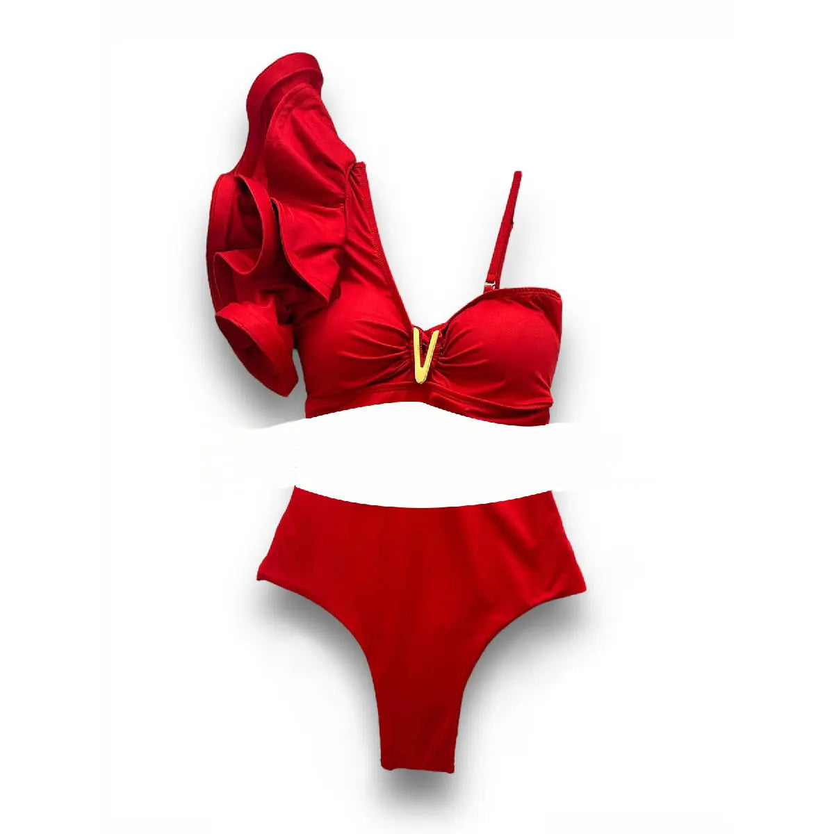 V Neck Ruffle Swimsuit