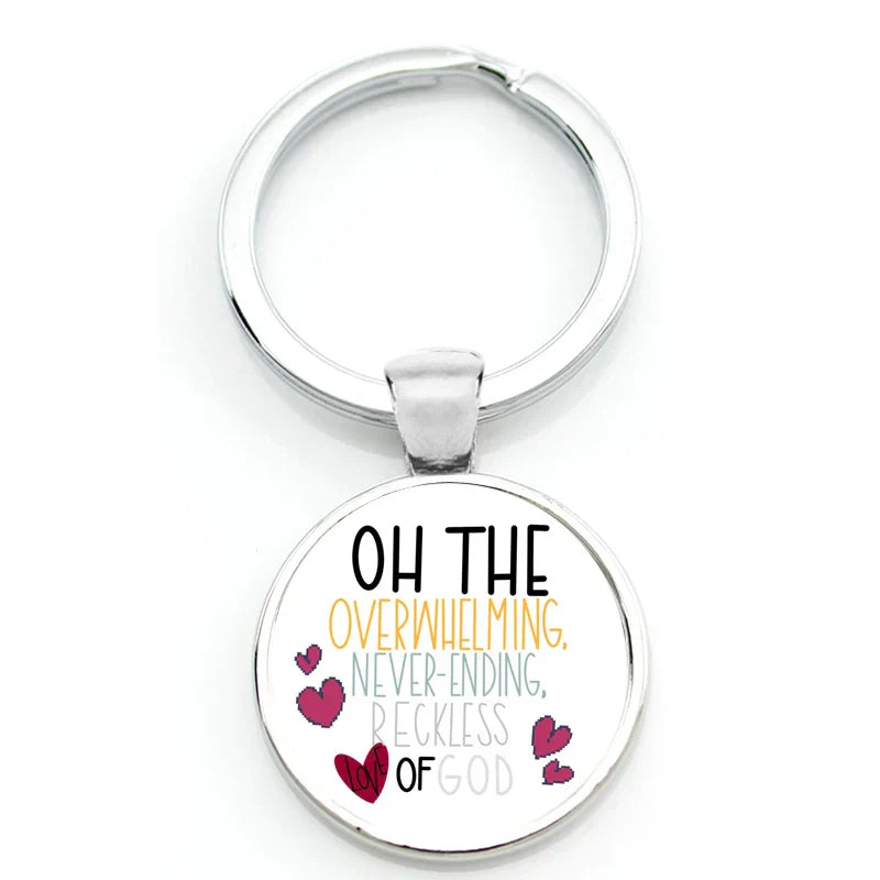 Keychain With Printed Bible Quote