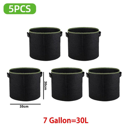 5Pcs Grow Bags Gardening Fabric