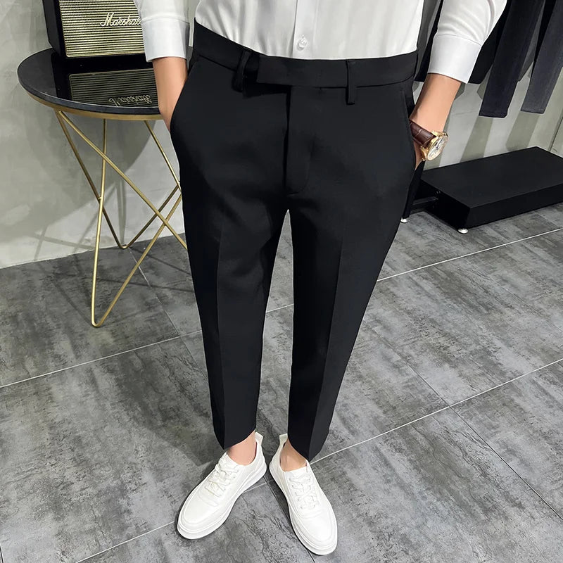 Men's Slim Fit Dress Ankle Trousers