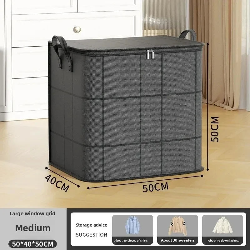 Black Woven Cotton Quilt Storage Bag