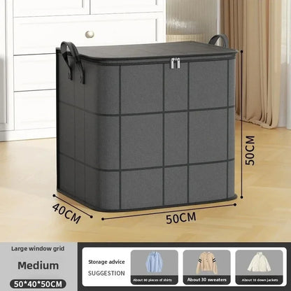 Black Woven Cotton Quilt Storage Bag