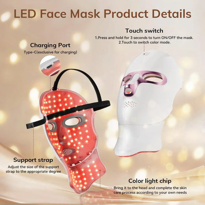 USB Rechargeable LED Face Mask