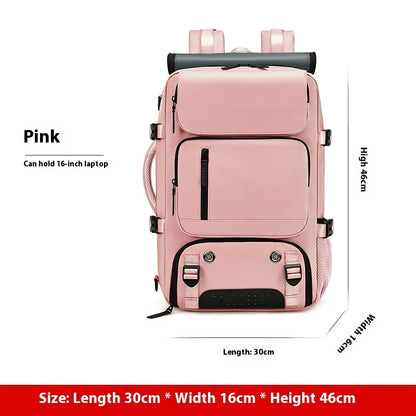 USB carry-on backpack in pink