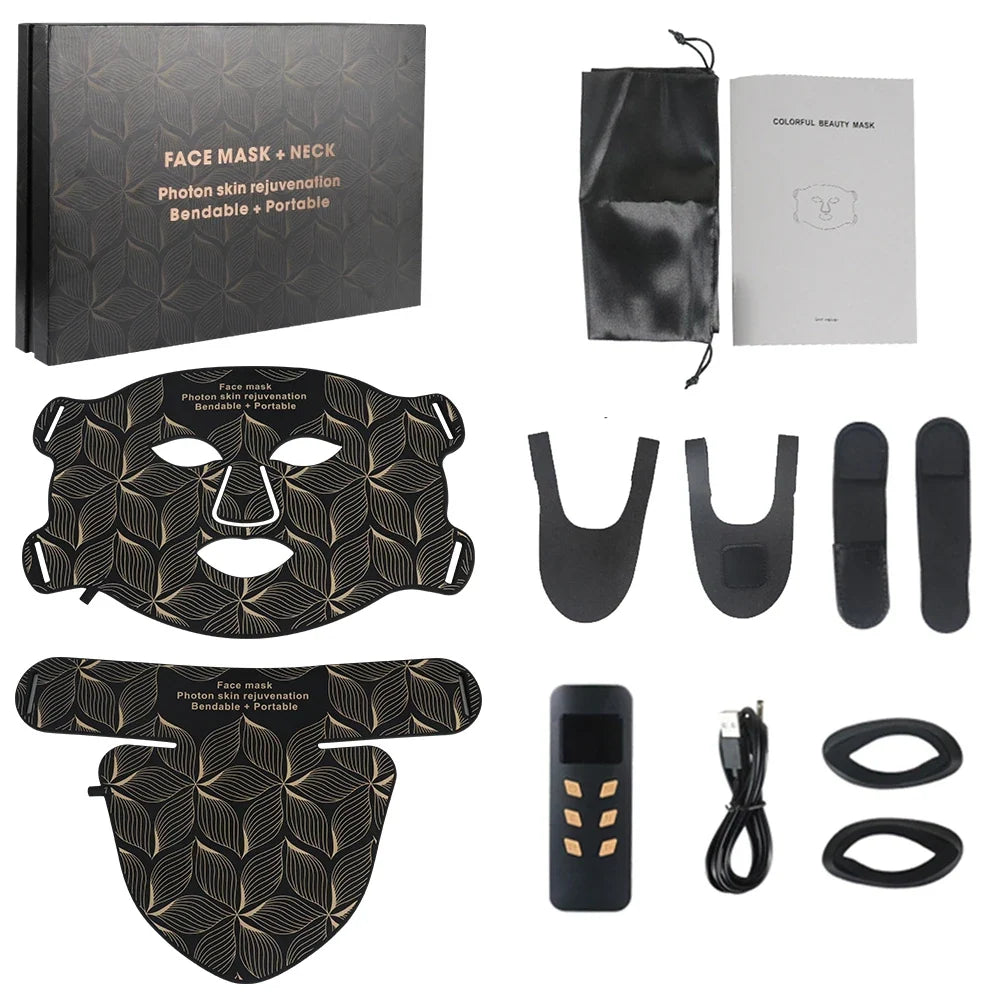 8-Color LED Face and Neck Mask for At-Home Skincare