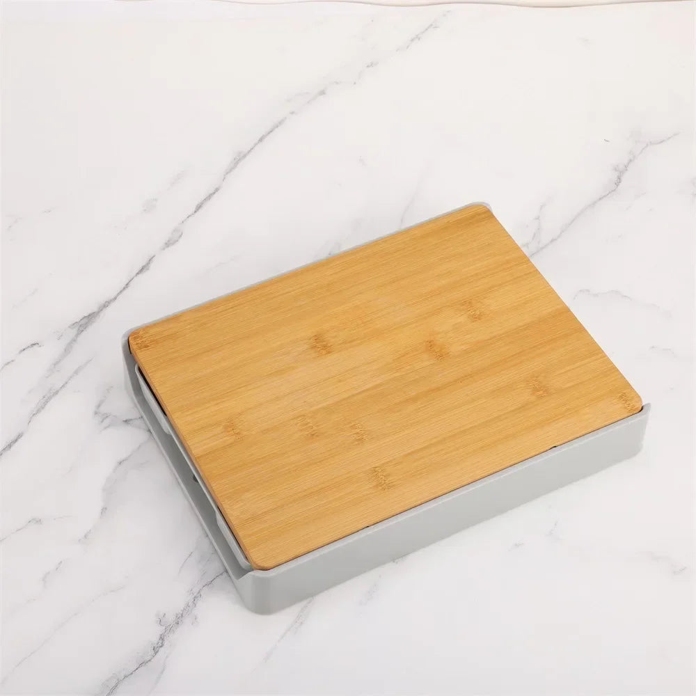 Chopping block with drain and storage box, view 5