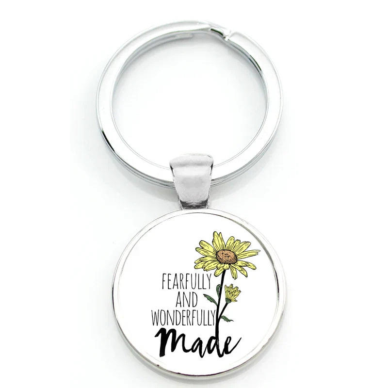 Keychain With Printed Bible Quote
