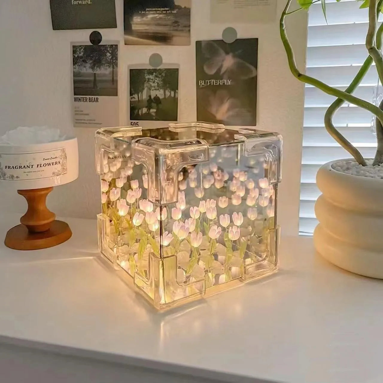 DIY Tulip Flower Cube Night Light